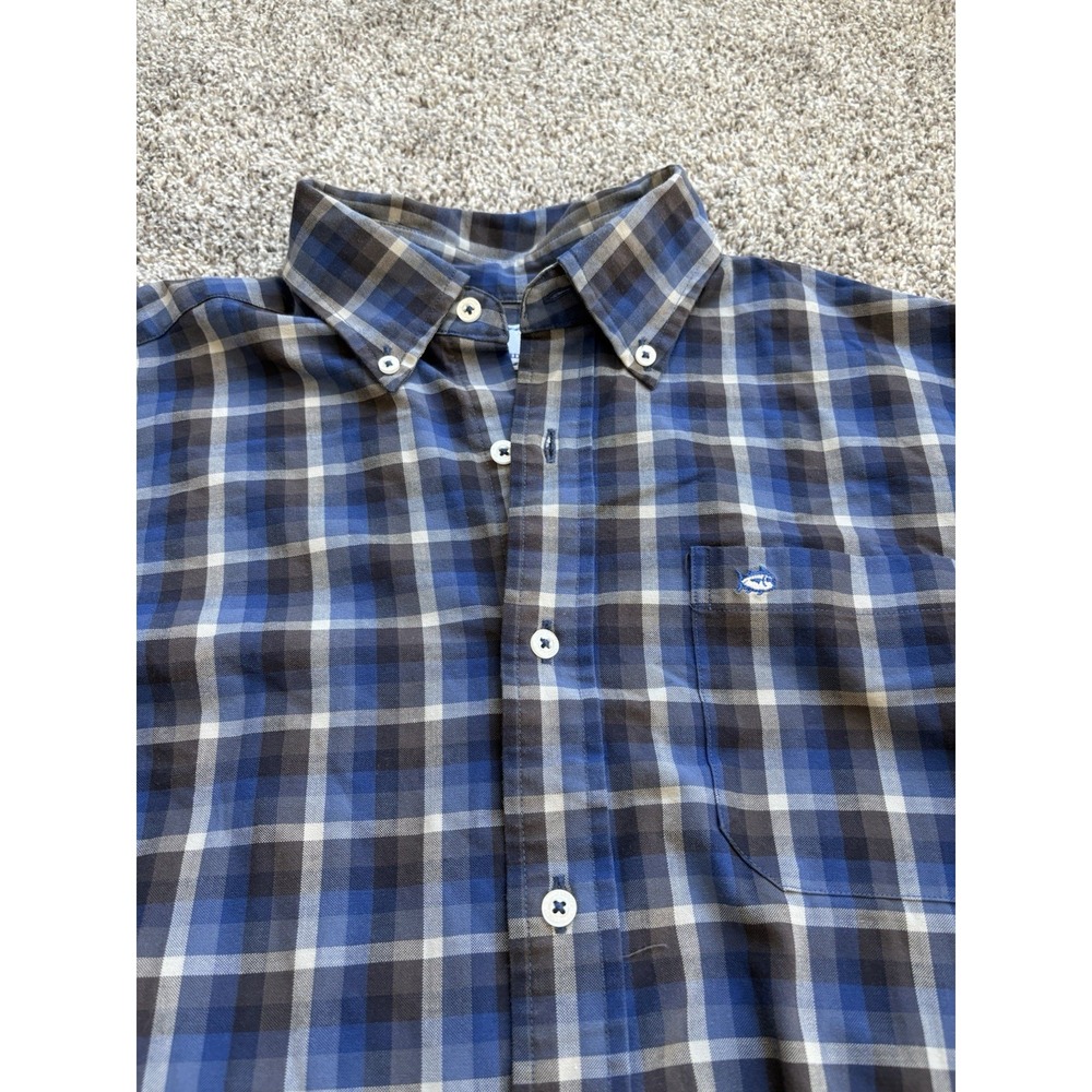 Southern Tide Shirt Mens Size Medium Button Down Plaid Long Sleeve Classic‎ Fit - Picture 2 of 6
